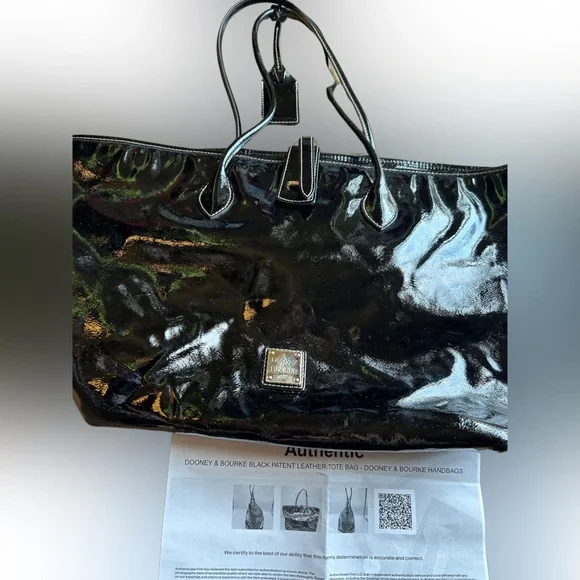 Dooney & Bourke Black Patent Leather Bag - Picture 1 of 8